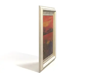 Andrea Razzaauti Painting of Irish Poppy Field Wall Art PBR 3D model