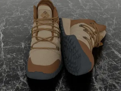 COLUMBIA 3D BOOTS - BROWN Low-poly 3D model