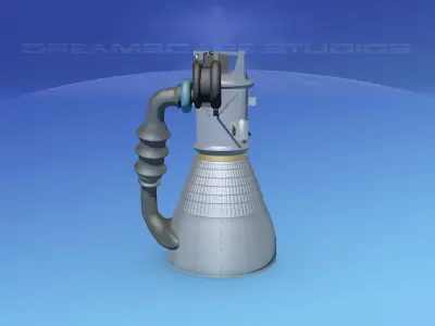 Rocketdyne H-1 Rocket Engine 3D model