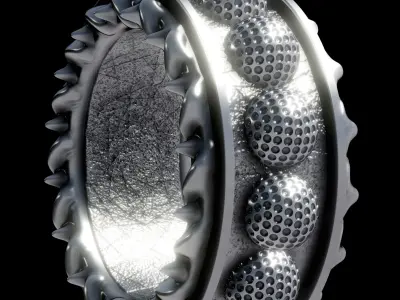 Revolutionary Gold Golf Sport Gymnastic Ring Silver Stl Model 3D model