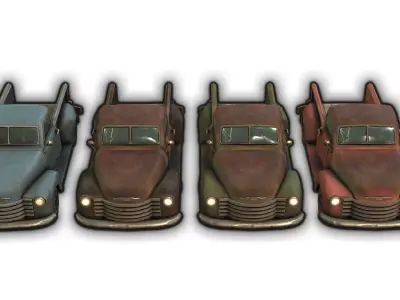 Old Truck Low-poly 3D model