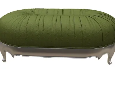 classical Footstool Low-poly 3D model