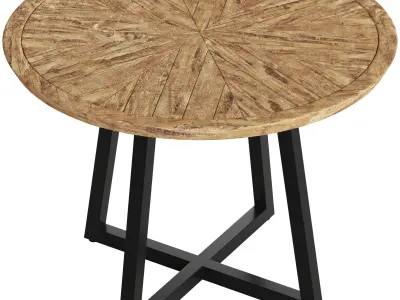 Crisal Decoration Wooden Round Table 3D model