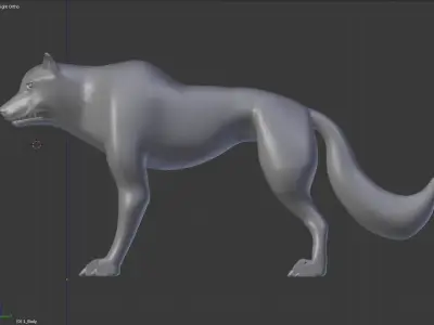 High-poly Direwolf Base mesh 3D model