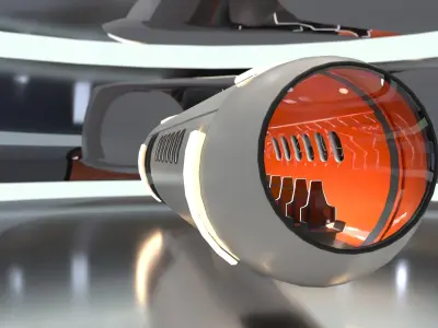 Futuristic Hyperloop Transportation Capsule Free 3D model