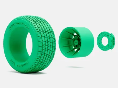 15x10 American Racing Vector Wheel BFGoodrich Radial TA Tire 3D print model