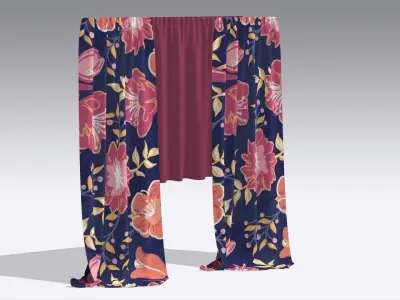 Curtain Low-poly 3D model