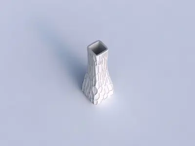 Vase squeezed rectangle with organic dents 3D print model
