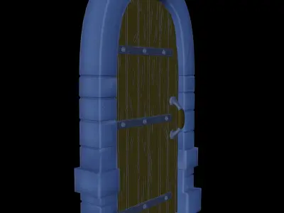 Stylized Dungeon Door Low-poly 3D model