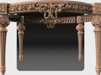 Carved tea table for cnc 15 3D model