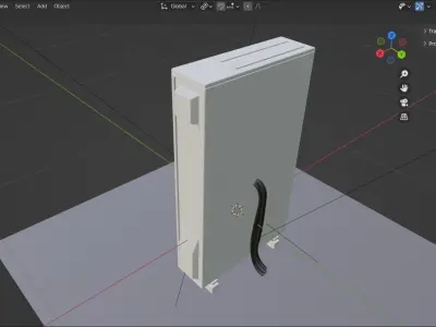 external body heat pump unit with one fan ready for render 3D model