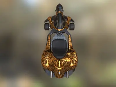 Leopard Gokart Low-poly 3D model