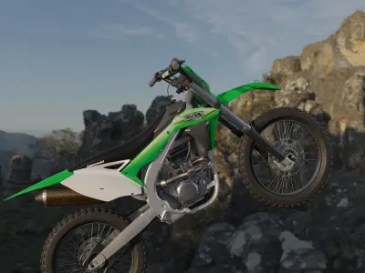Kawasaki kx 450 f  low-poly Low-poly 3D model
