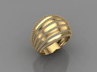 STL 3DM Print Ready Women Diamond Ring Lightweight Printable  3D print model 171