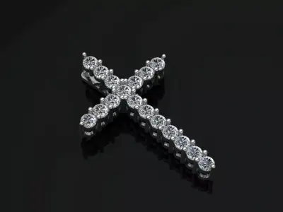 Elegant Corss Pendant Jewelry Gold 3D print model purchase