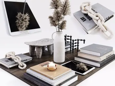 Coffee Table Decor Set 3D model