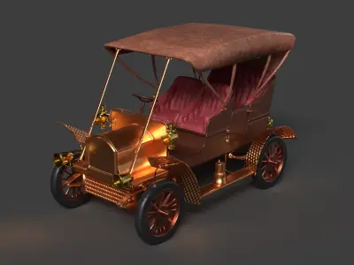 Vintage car Low-poly 3D model