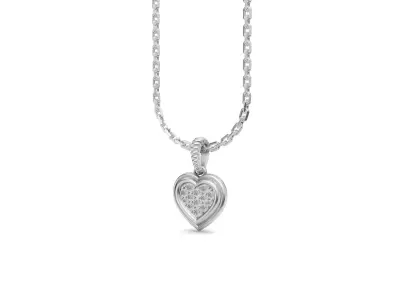 Heart Pendant with Diamond 3D print model