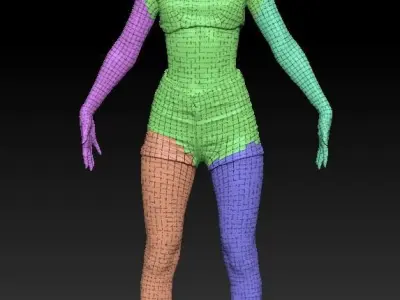 Woman sport 05 Low-poly 3D model