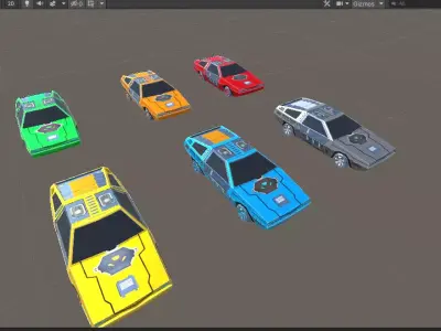 Scifi Car 2 Game Ready Lowpoly Low-poly 3D model