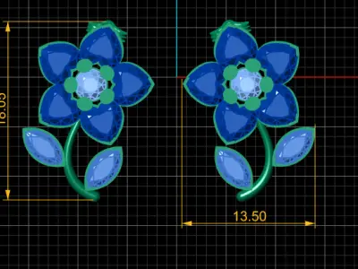 diamond floral  PENDANT   3D print model