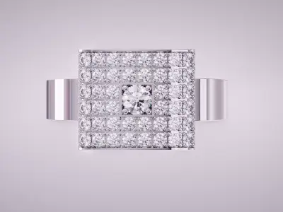 Diamond Signet Ring 3D print model