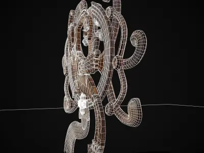 Wood Phoenix Relief Low-poly 3D model