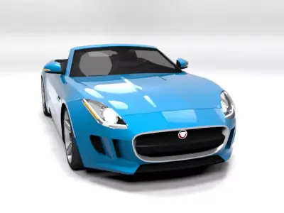 JAGUAR F-TYPE CABRIO OPEN LOWPOLY Low-poly 3D model
