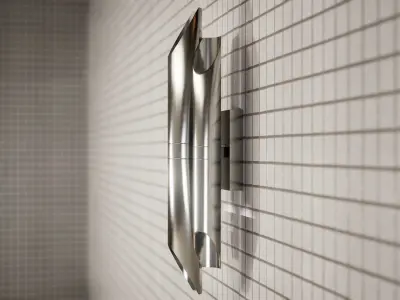 Light metal rod on tiled wall Free low-poly 3D model