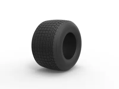 Dirt Sprint racing tire Scale 1 to 25 3D print model