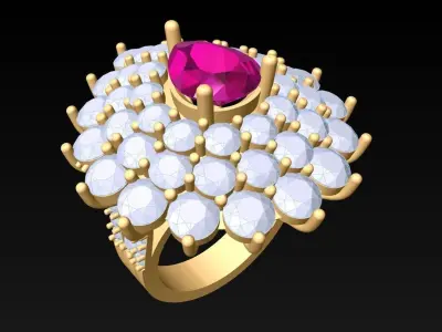 Diamond Ring - Womens Rings - N3759 3D print model