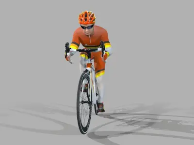 Humano Biking Man Low-poly 3D model