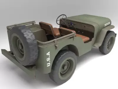 Military Vehicle of World War II Low-poly 3D model