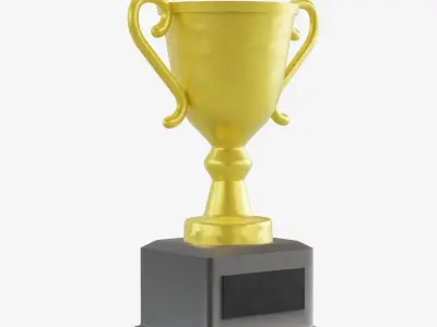 Gold Trophy  Low-poly 3D model
