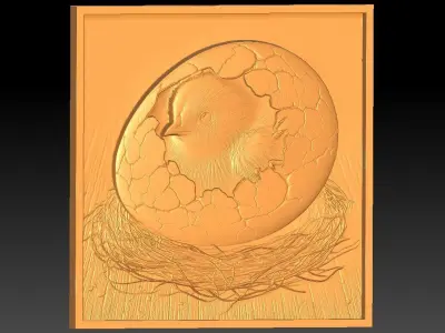 1 chicken CNC Relief Model 3D print model