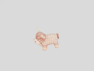 highland cow plush toy Low-poly 3D model