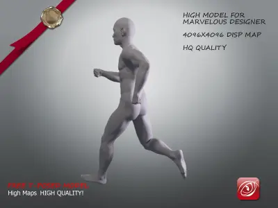 Man A Testing model - Marvelous Designer Running Low-poly 3D model