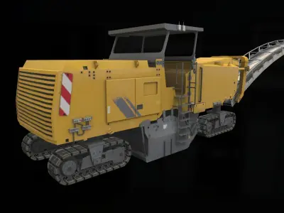 Road Planing Wirtgen Low-poly 3D model