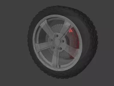Porsche 992 Dakar wheel  3D print model