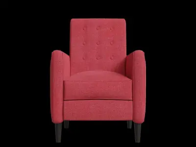 Red Mid Century Modern Recliner 3D model