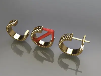 Diamond Infinity Hoop Fashion Earring 3D print model