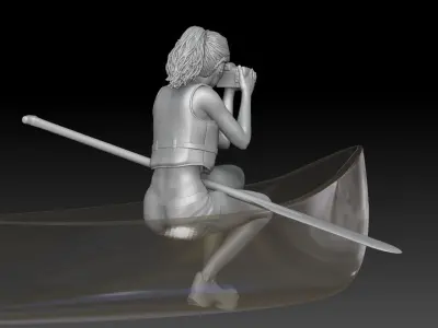 canoe girl 3 3D print model