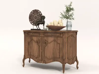 Classic European style Cabinet and Decoration 4 3D model