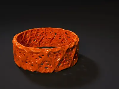 Bracelet 2 orange ring 3D print model