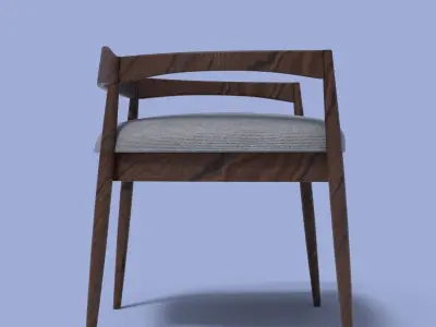 ArmChair chair and coffee table Free low-poly 3D model
