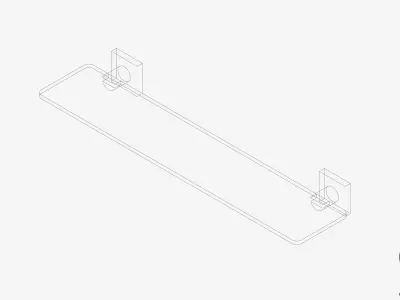 Shelf - Glass - Luxury - Round - Square Plate Low-poly 3D model