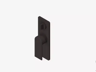 Wall Mixer Tap - Luxury - Green - Diverter Low-poly 3D model