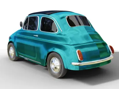 FIAT 500 Low-poly 3D model