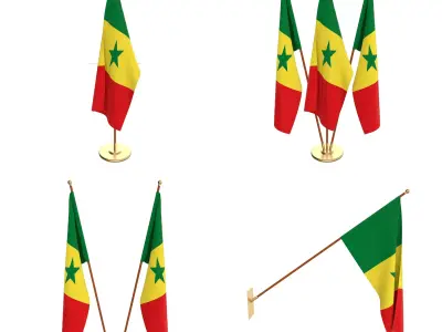 Senegal Flag Pack 3D model