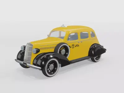 3D Dodge Sedan Taxi 3D model